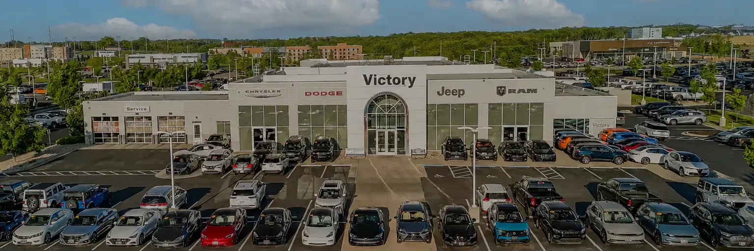 Victory Chrysler Dodge Jeep Ram dealership exterior, home to on-site vehicle financing