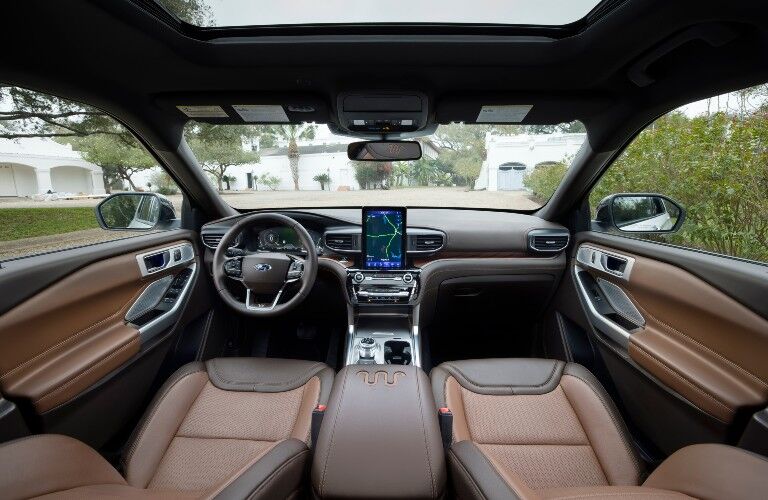 front interior of a 2021 Ford Explorer King Ranch