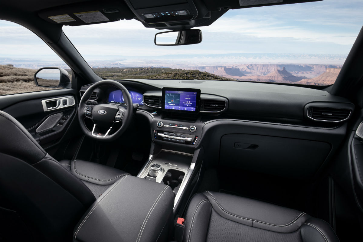 front interior of a 2020 Ford Explorer