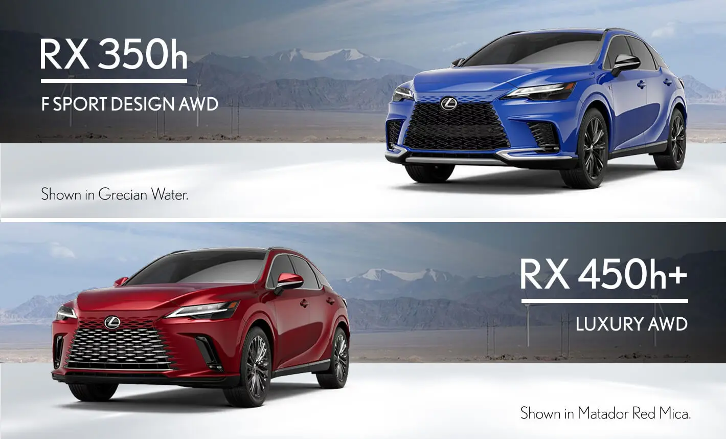 Lexus RX 350h F Sport Design AWD vs. RX 450h+ Luxury AWD