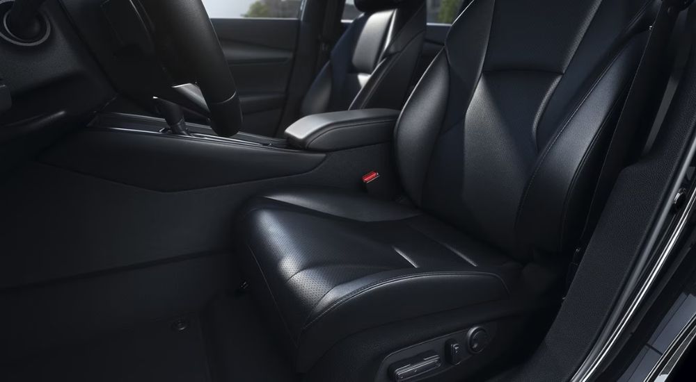 The black leather driver's seat on a 2026 Honda Accord Hybrid.