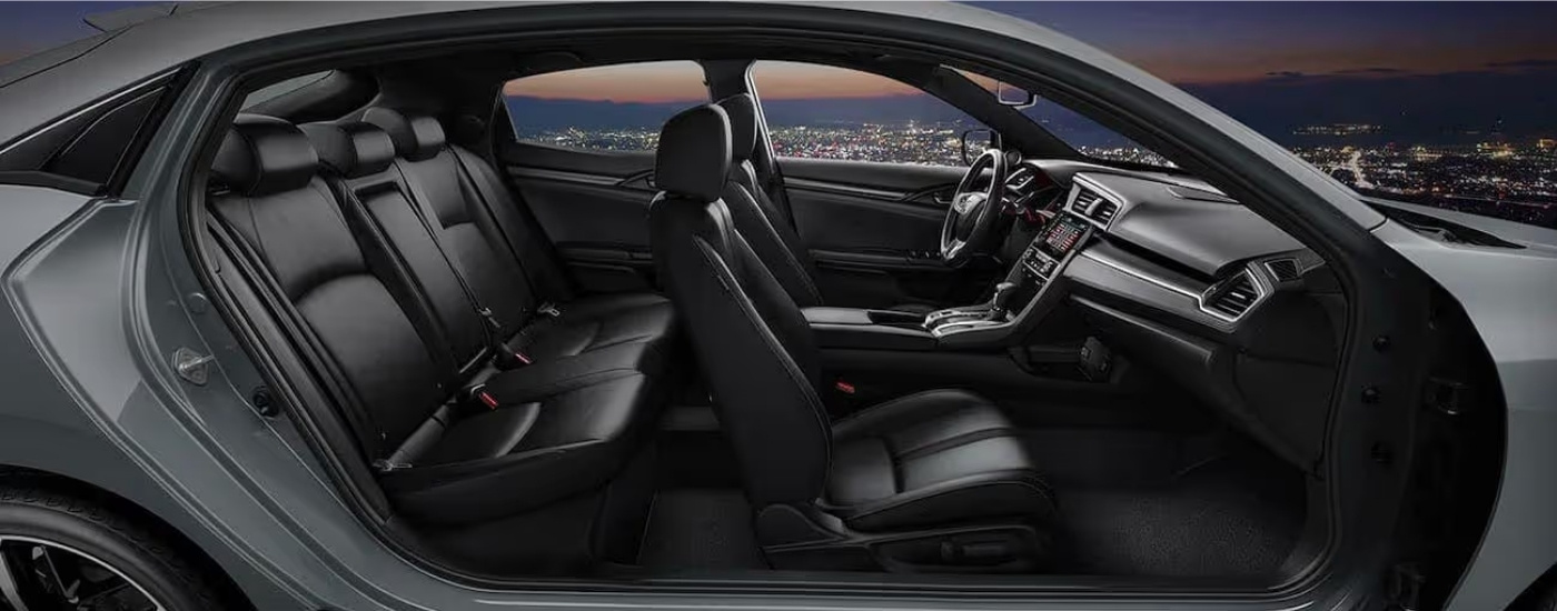 Black interior of a 2020 Honda Civic Hatchback Sport Touring