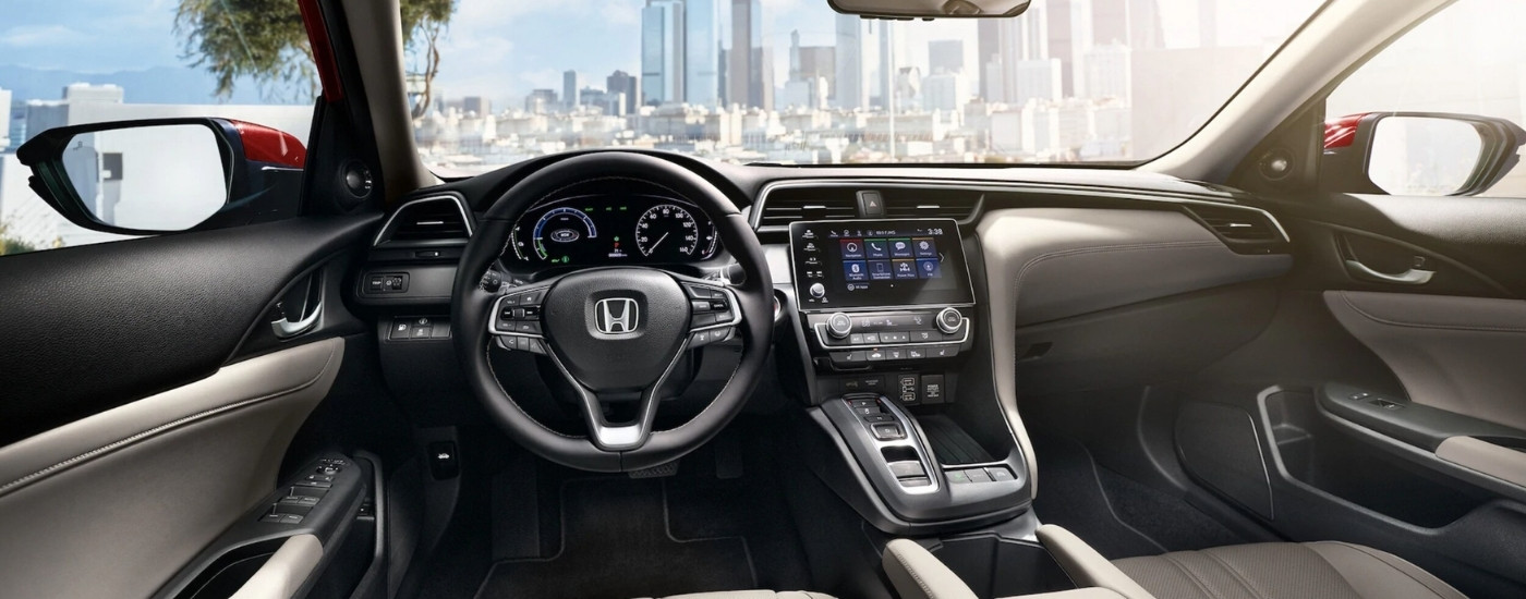 Dashboard and infotainment screen in a 2021 Honda Insight Touring