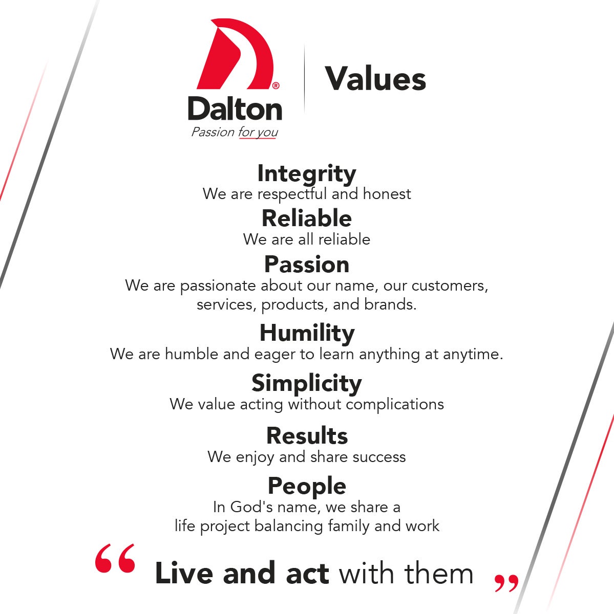Dalton Subaru National City Core Values