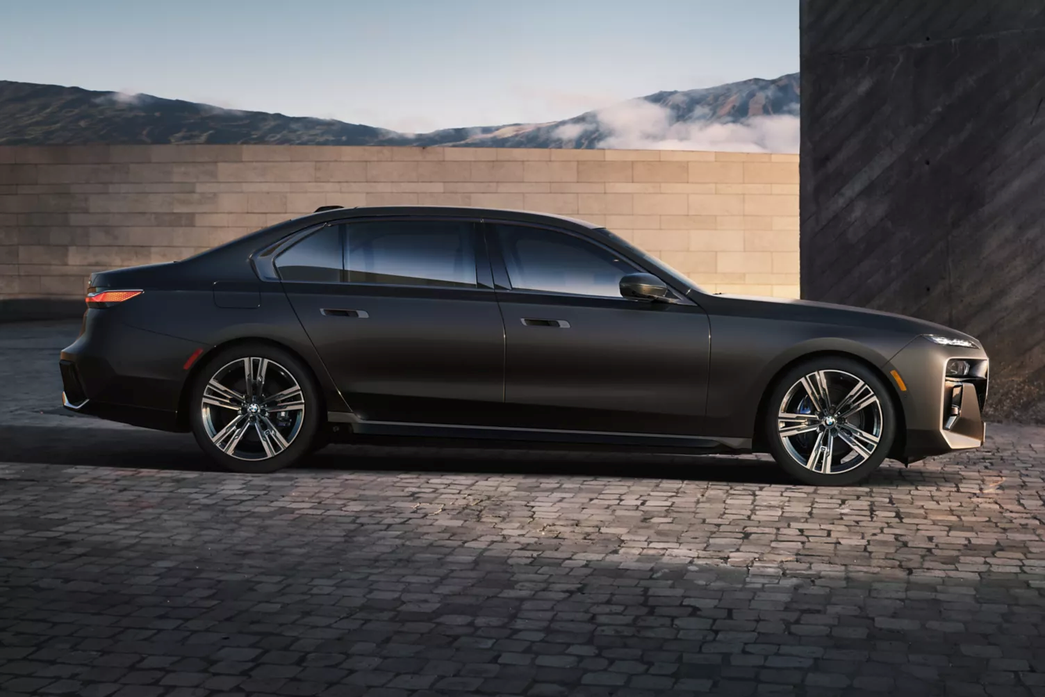 BMW 7 Series side view parked