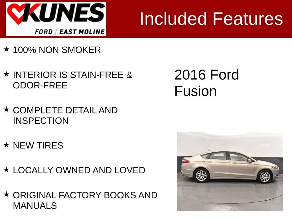 Used 2016 Ford Fusion SE with VIN 3FA6P0H78GR171960 for sale in East Moline, IL