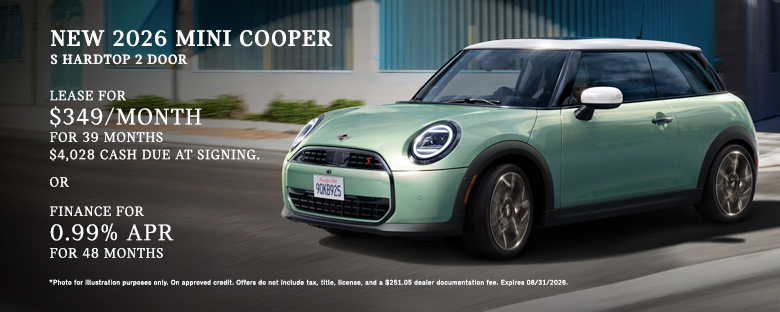 NEW 2026 MINI Cooper S Hardtop 2 Door Lease and finance offer