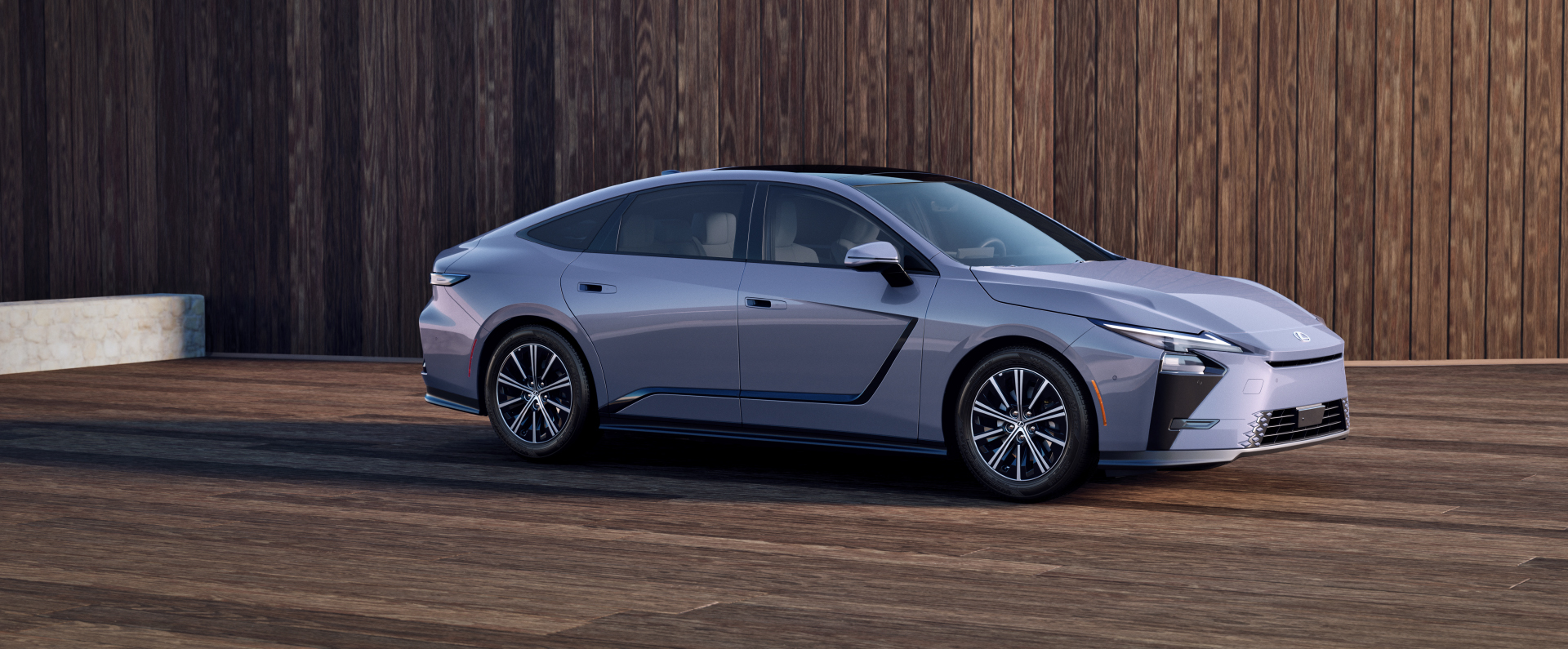 Lexus ES Hybrid shown in Wavelength exterior color.  
