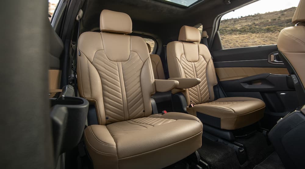 Tan rear seating in a 2025 Kia Sorento
