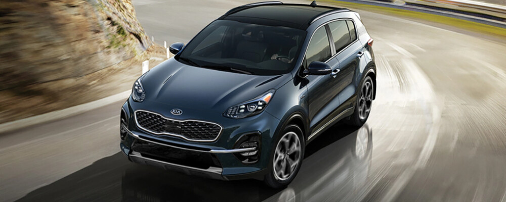 2021 Kia Sportage taking a turn