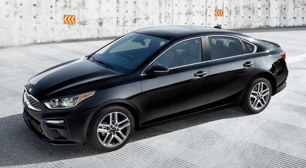 Black 2021 Kia Forte parked on concrete