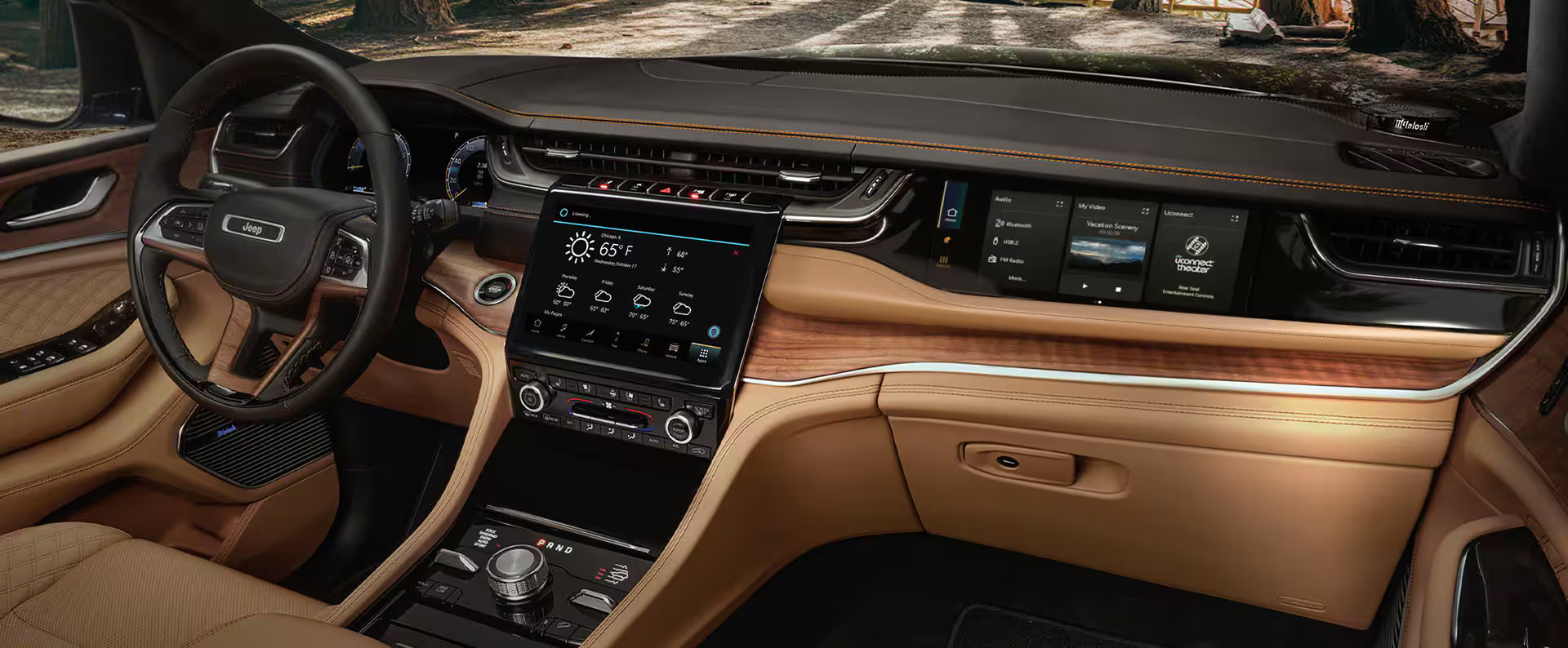 The front dash of a jeep grand cherokee.
