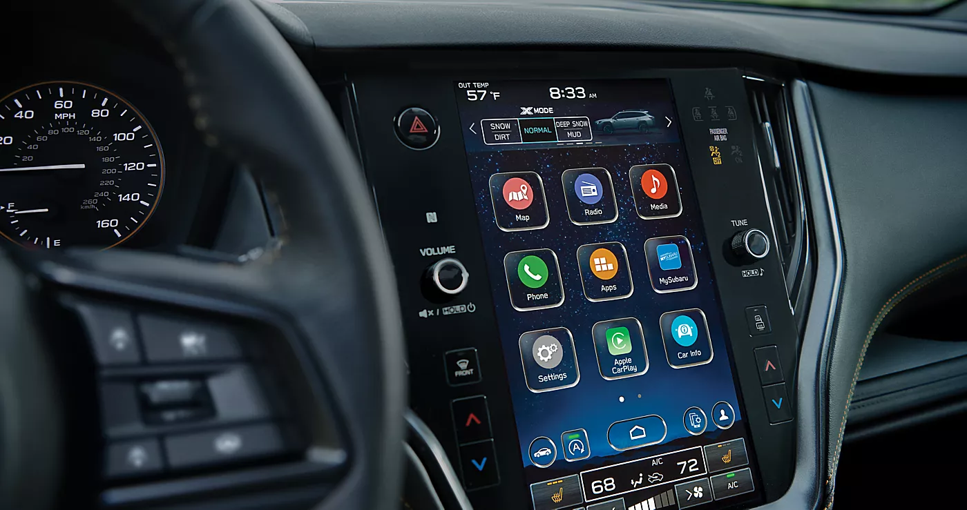 SUBARU STARLINK multimedia touchscreen and gauge cluster