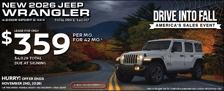 NEW 2026 JEEP WRANGLER 4-DOOR SPORT S 4X4