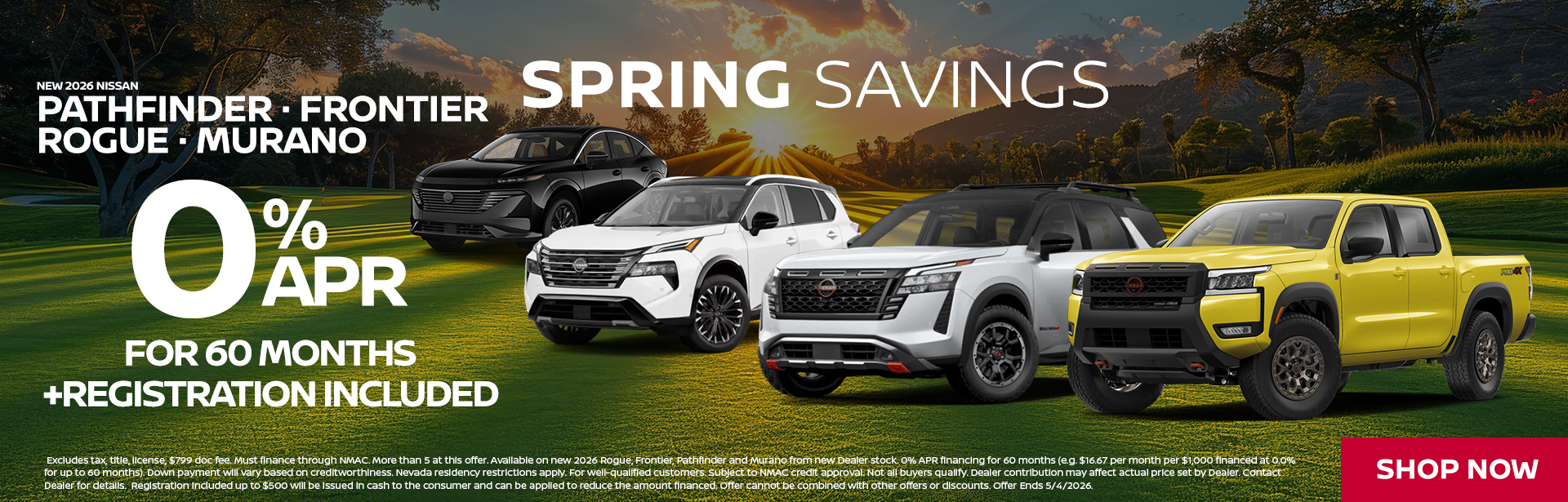 0% APR for 60 months + Registration included for select models