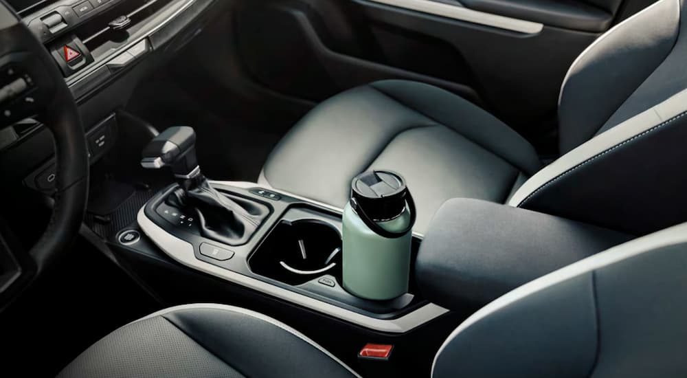 Center console and leather seating in a 2026 Kia K4