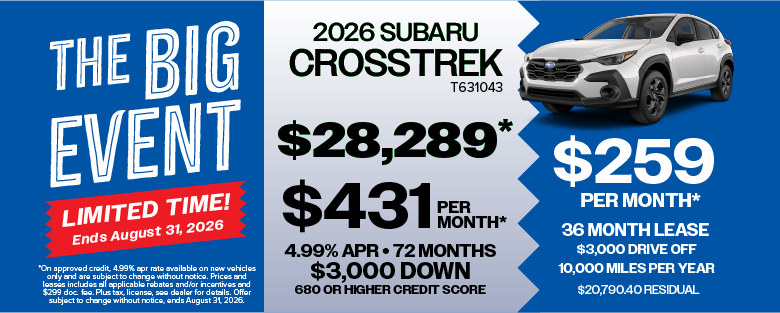 2026 Subaru Crosstrek on sale