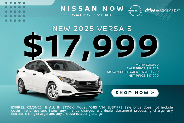 2025 Versa S $17999 Offer 