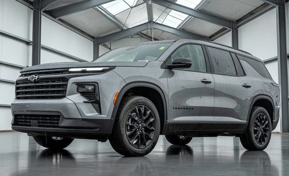 Grey Chevrolet Traverse parked at Don Hattan dealership in Wichita KS