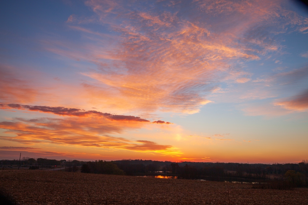 Sunset during fall