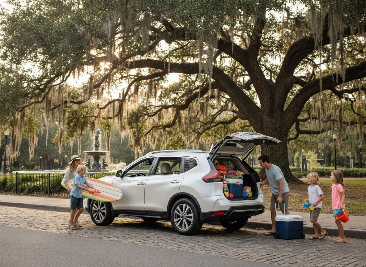Nissan Rogue Divide-N-Hide cargo system utility in Roswell GA.