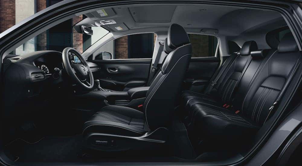Side view of the black interior of a 2025 Honda HR-V.