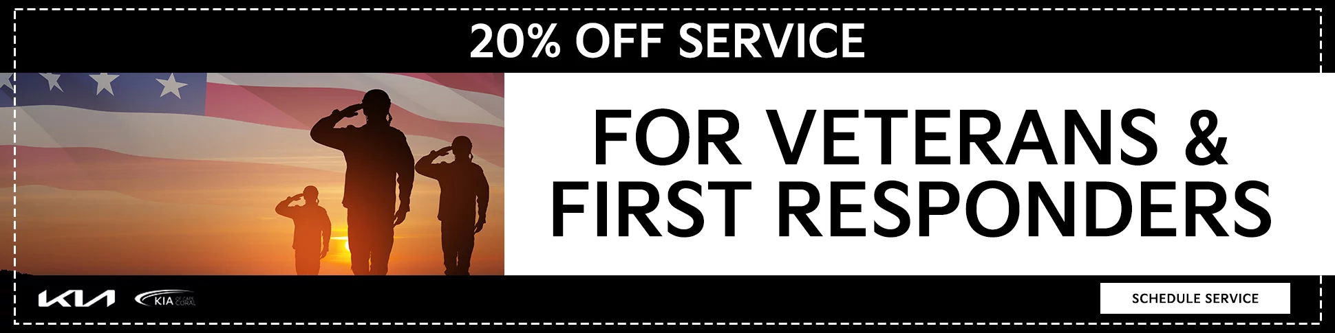 20% Off Service For Veterans & First Responders