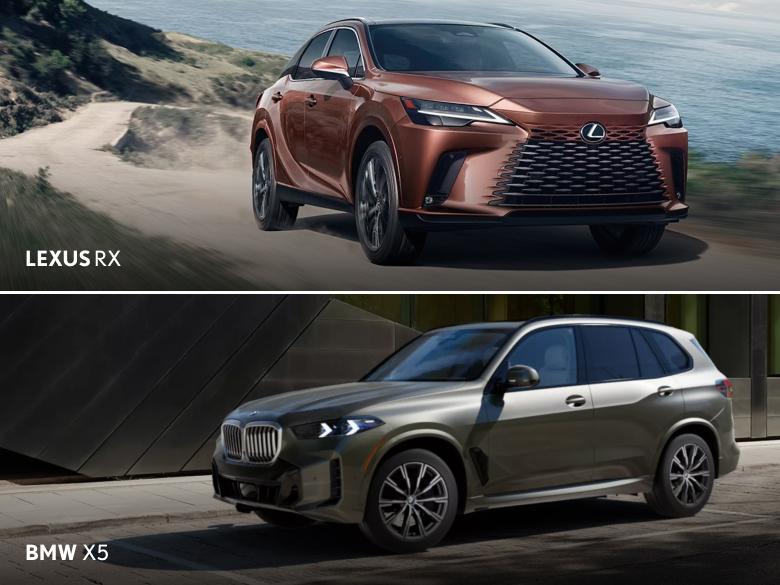 Lexus RX vs. BMW X5 Mobile Hero
