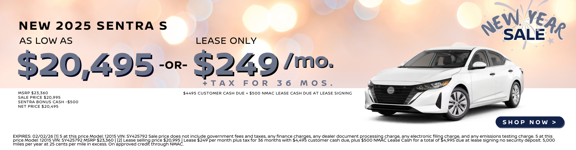 2025 Sentra offer at Nissan Elk Grove