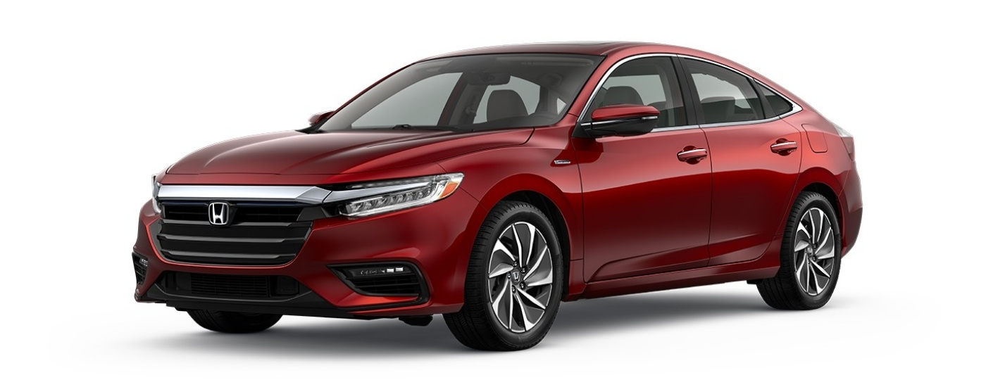 Red 2021 Honda Insight Touring angled left