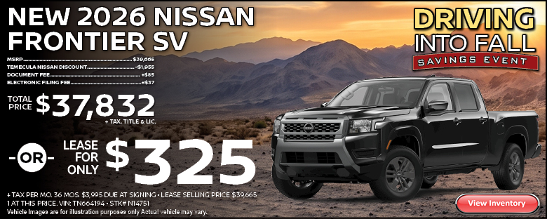 New 2026 Nissan Frontier SV