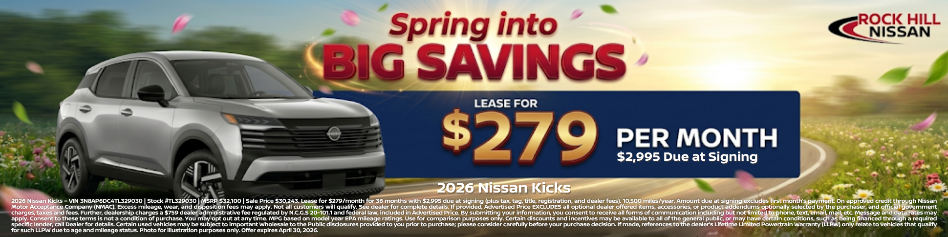 Rock Hill Nissan April Incentive