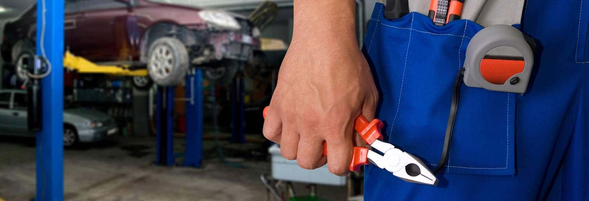 service mechanic with his tools