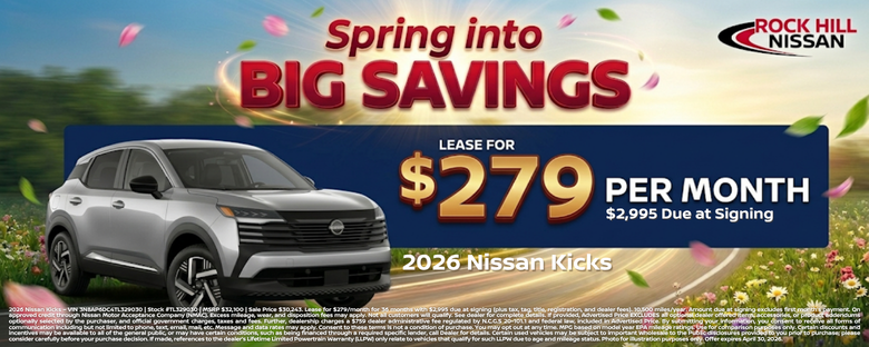 Rock Hill Nissan April Incentive
