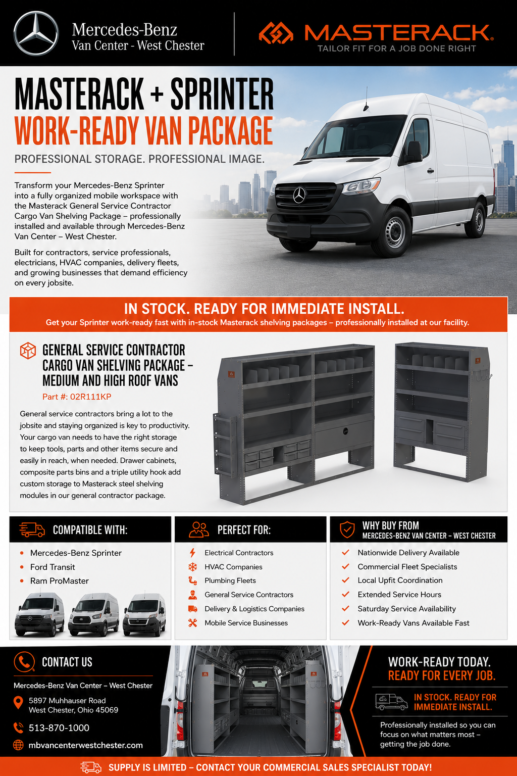 General Service Contractor Cargo Van Shelving Package Brochure