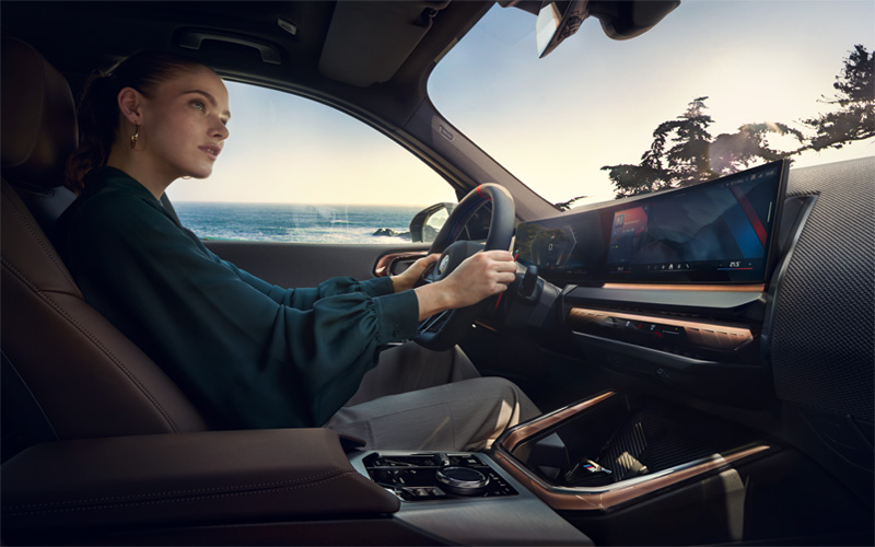 Woman inside a BMW X3