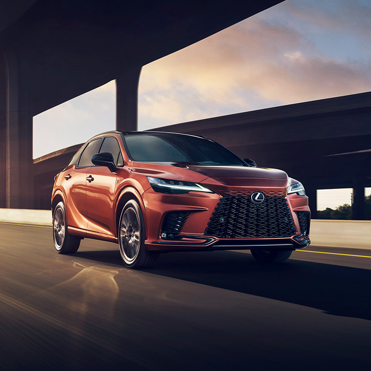 Exterior of the Lexus RX F SPORT shown in Copper Crest.