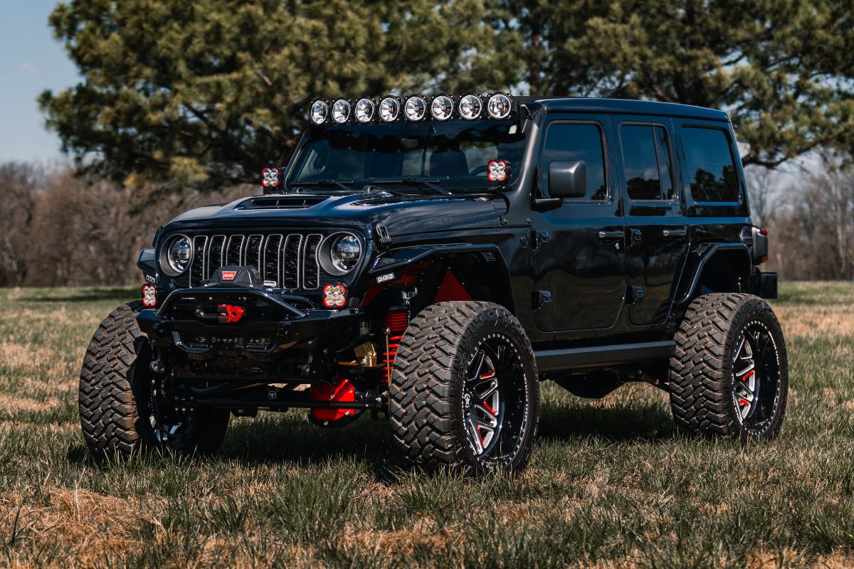 Custom 2024 Jeep Wrangler Rubicon 392 Exterior Driver Side Front Profile with High-Clearance Bumper