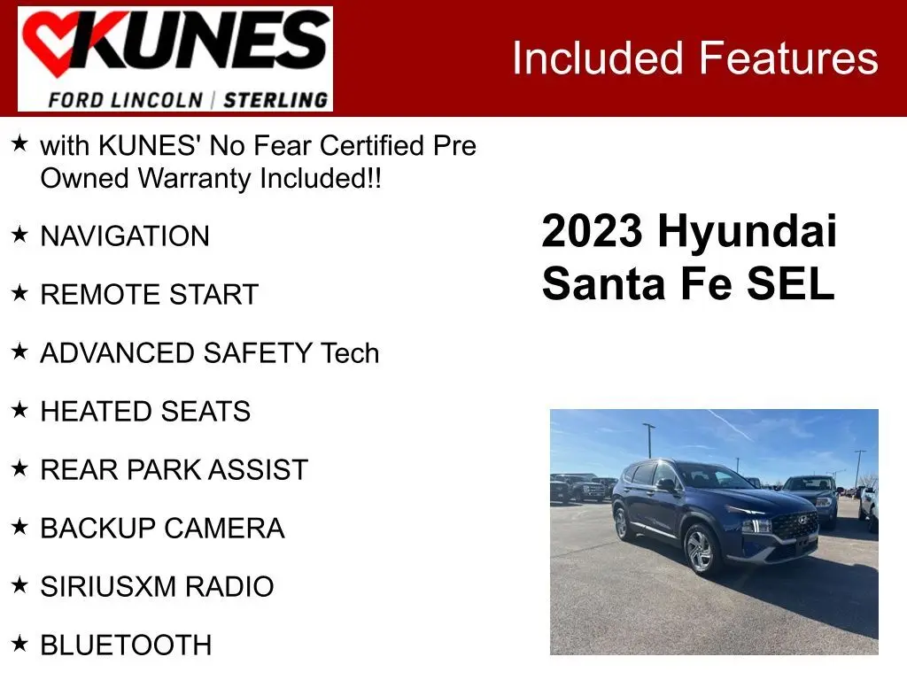 Used 2023 Hyundai Santa Fe SEL with VIN 5NMS24AJ9PH542869 for sale in Sterling, IL