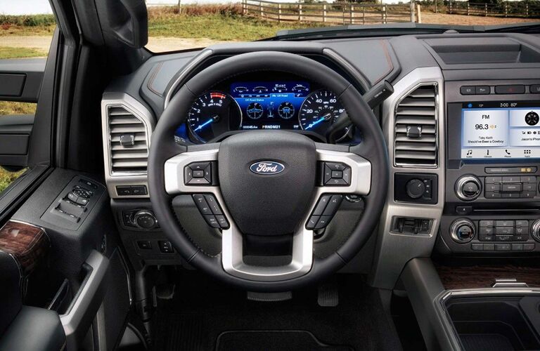 driver dash and infotainment system of a 2018 Ford F-350 Super Duty