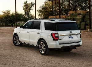 side view of a white 2020 Ford Expedition