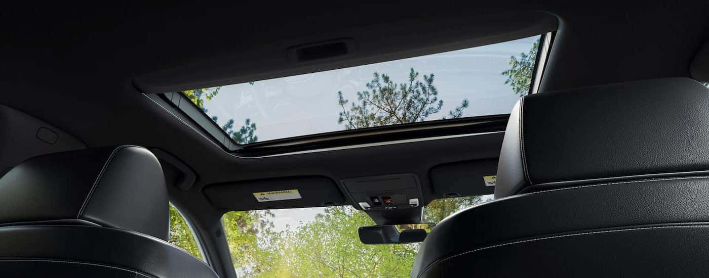 The sunroof of a 2025 Honda Civic Sport Touring Hybrid for sale in Rochester.