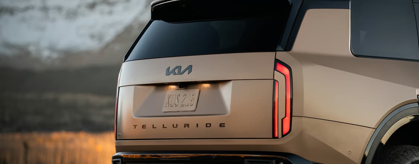 Rear of a gold 2027 Kia Telluride