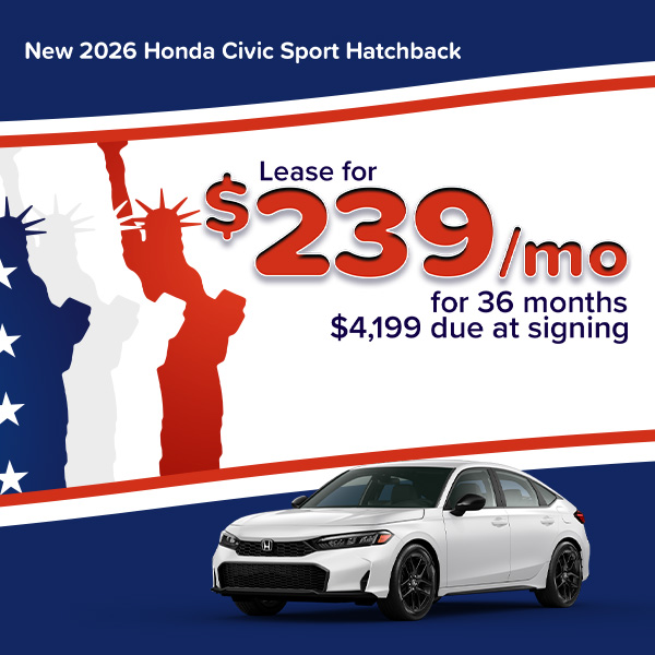 Lease a 2026 Honda Civic Sport Hatchback in Kingsport, TN