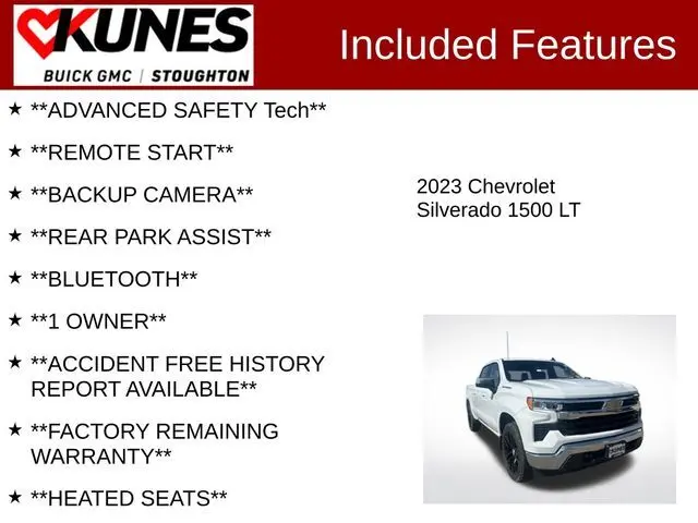 Used 2023 Chevrolet Silverado 1500 LT with VIN 2GCUDDED0P1141772 for sale in Stoughton, WI