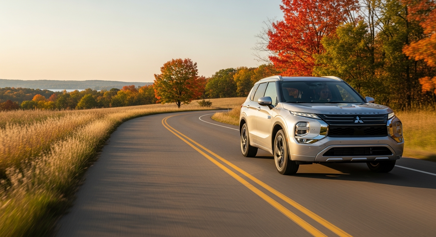 2024 Mitsubishi Outlander PHEV ES driving near Middleton, WI