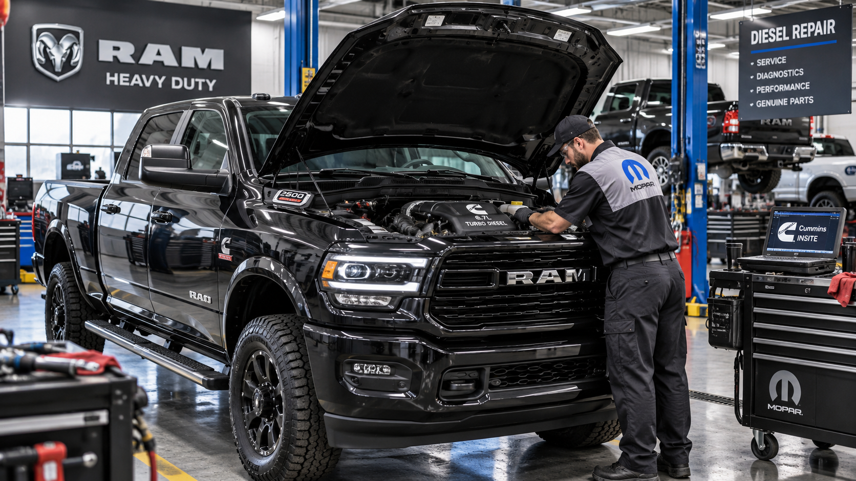 RAM heavy-duty diesel truck service and repair at Bonham Chrysler in Bonham, TX