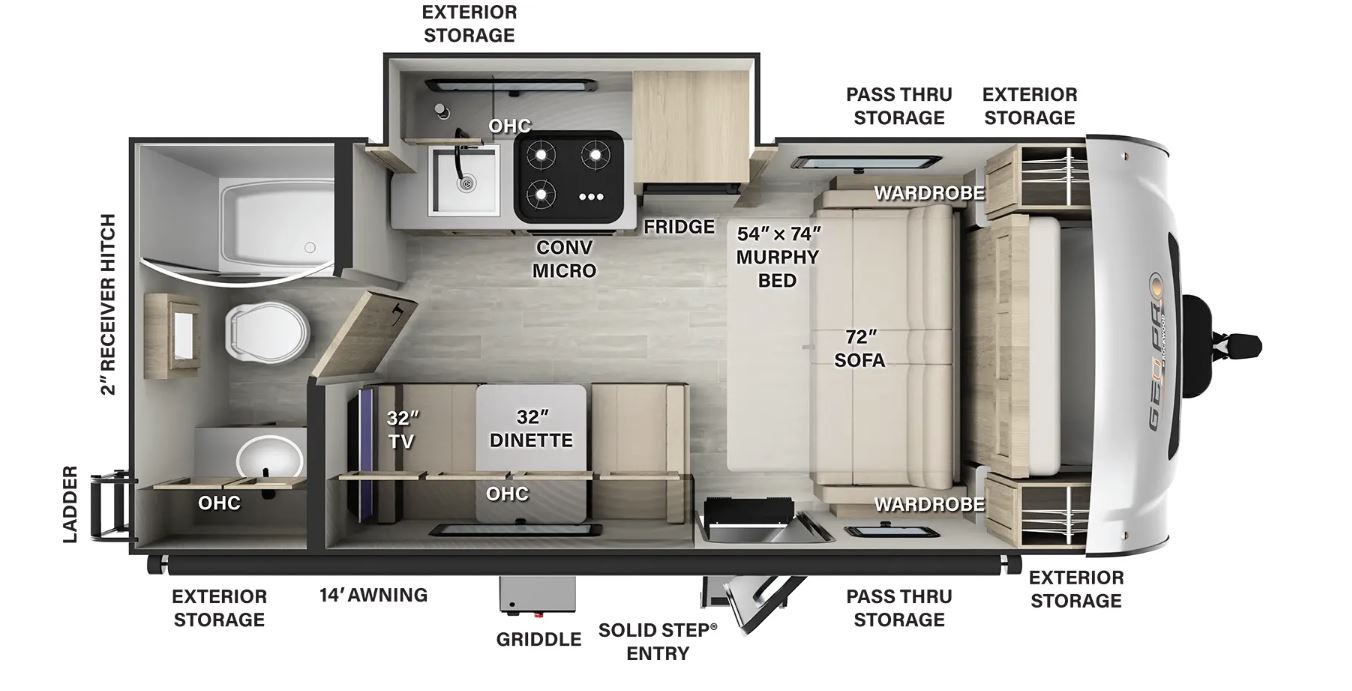 Forest River's Rockwood G19FDS interior