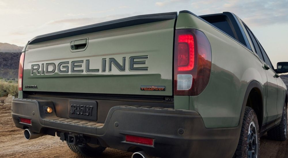 Tailgate on a green 2026 Honda Ridgeline TrailSport