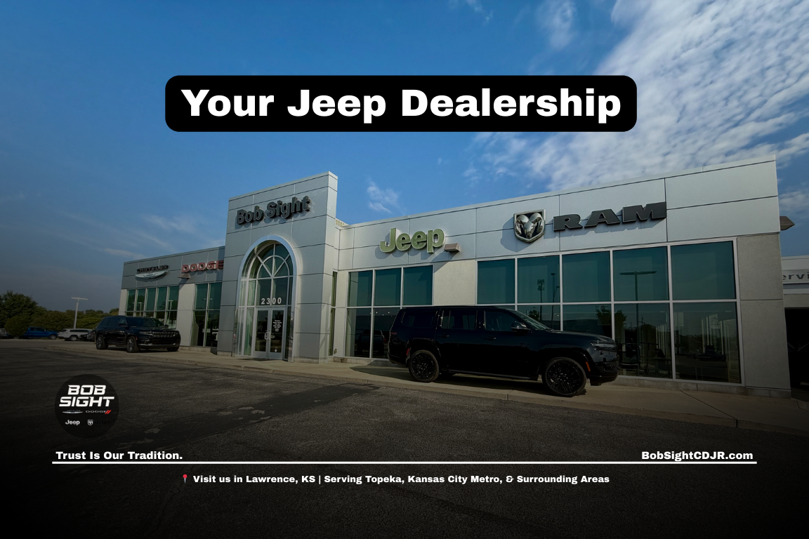 Jeep dealership in Lawrence Kansas at Bob Sight CDJR serving drivers from Douglas County Baldwin City Eudora and nearby Northeast Kansas communities